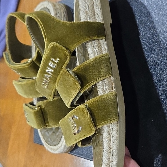 Chanel Velvet Velcro Sandal - Picture 3 of 7